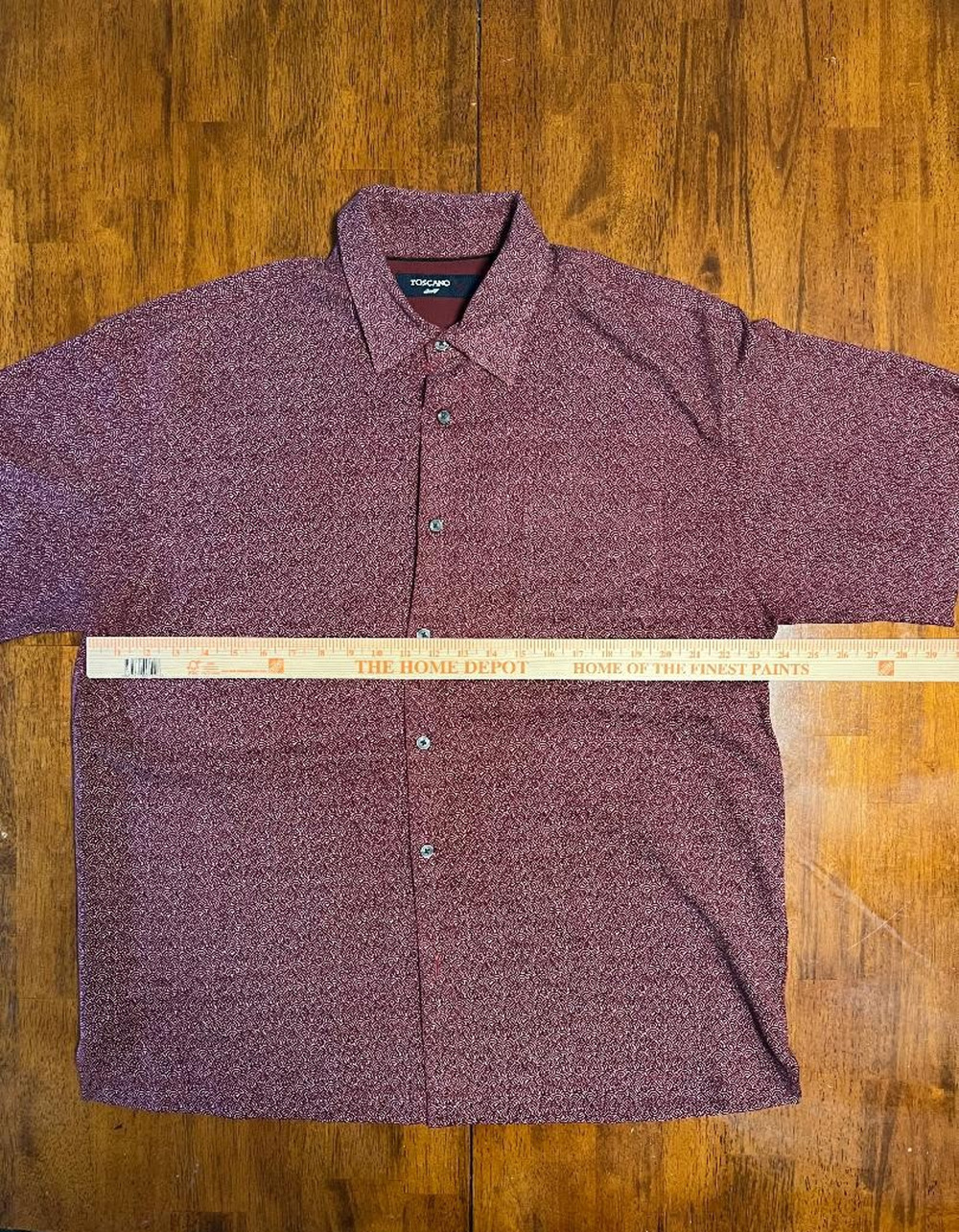Mens Toscan 100% Silk Short Sleeve Button Up Shirt, Size XL